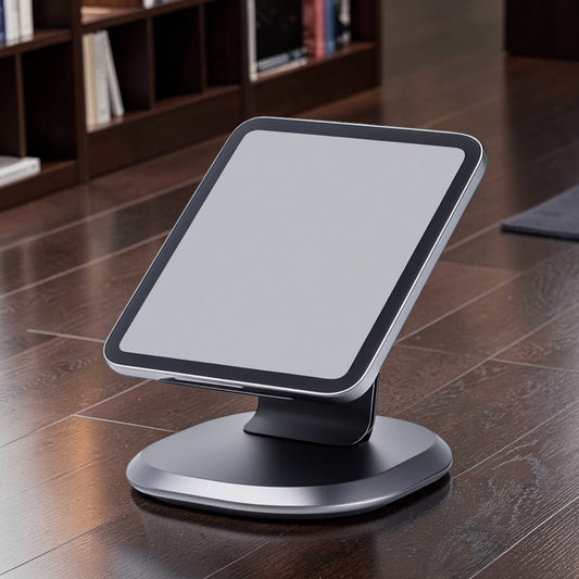 Zondu 360° Rotating Aluminum Tablet Stand - Aerospace-Grade CNC Metal - Dual-Axis Adjustable - For iPad Pro/Surface - Space Grey